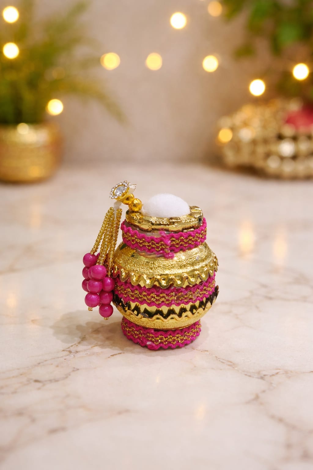 Golden Pink Matki for Laddu Gopal